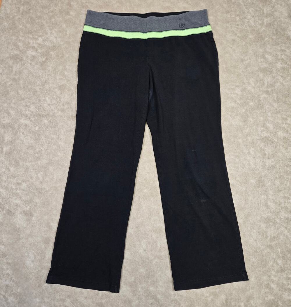 Lane Bryant Active / Livi 18/20 Black Pants with Gray/Green Waistband